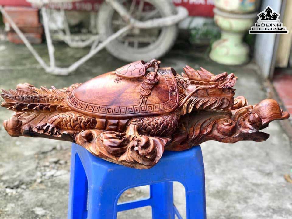 Tượng Long Quy Gỗ Hương
