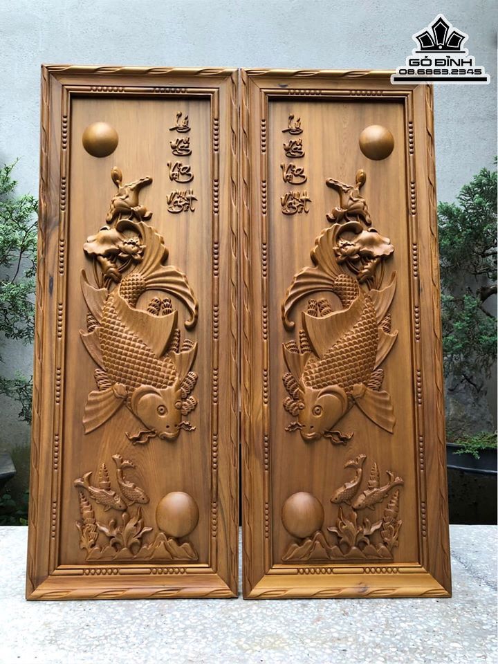 Tranh Lý Ngư Vọng Nguyện Gỗ Bách Xanh