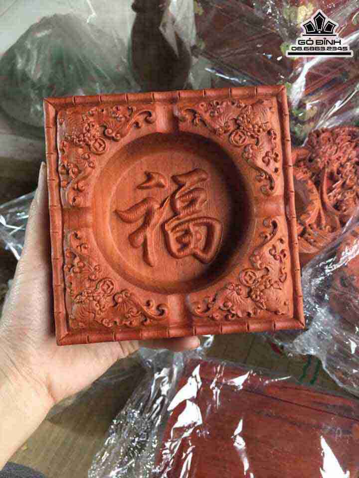 Gạt Tàn Chữ Phúc Gỗ Hương
