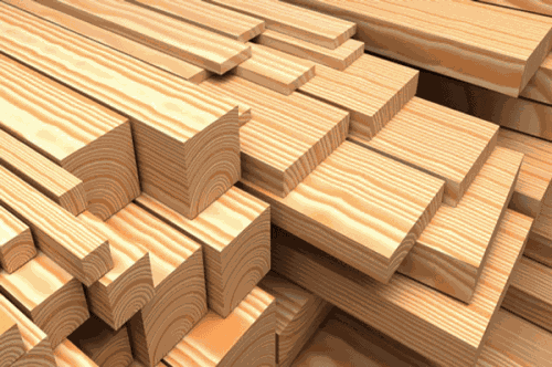 Các khối gỗ vuông, gỗ xẻ, gỗ ván