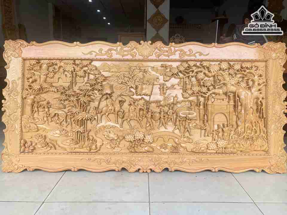 Tranh Vinh Quy Bái Tổ Gỗ Pơ Mu