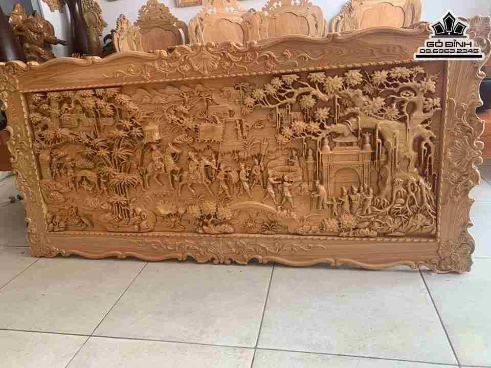 Tranh Vinh Quy Bái Tổ Gỗ Pơ Mu