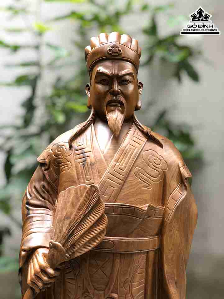 Tượng Gia Cát Lương (Khổng Minh) Gỗ Bách Xanh 3