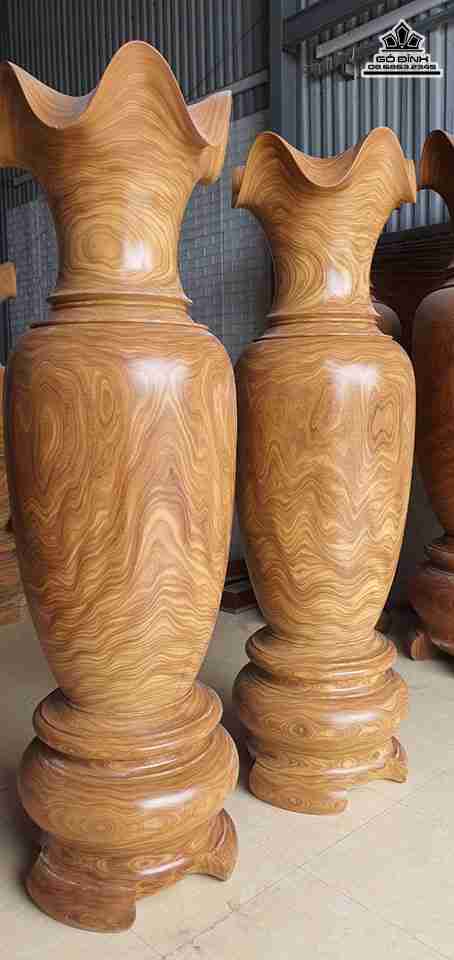 Cặp Lục Bình Gỗ Cẩm Vàng 4