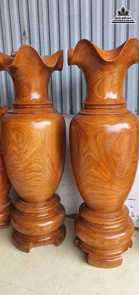Cặp Lục Bình Gỗ Cẩm Vàng 1