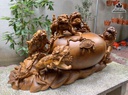 Tượng Ngũ Nghê Gỗ Bách Xanh Cao 50 Ngang 86 Sâu 56 (cm) 0