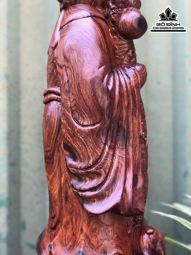 Tượng Ông Thọ Gỗ Cẩm Cao 56 Ngang 19 Sâu 19 (cm) 1