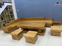 Bộ Bàn Ghế Phòng Khách Chữ  L Gỗ Gõ Vàng 4