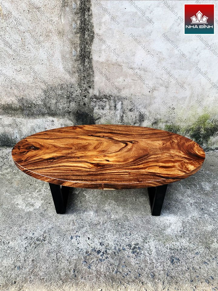 Bàn Sofa Hình Oval Gỗ Me Tây Cao 45 Dài 127 Rộng 60 (cm) 0