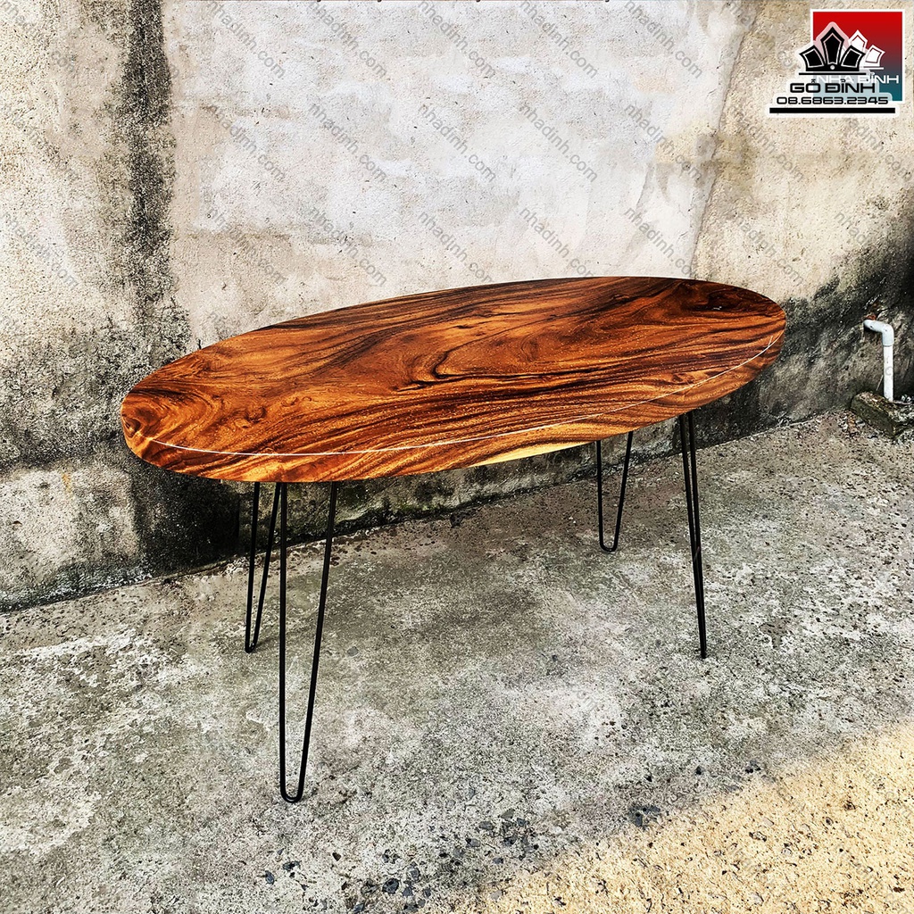 Bàn Làm Việc Hình Oval Gỗ Me Tây Cao 75 Dài 120 Rộng 60 (cm)1