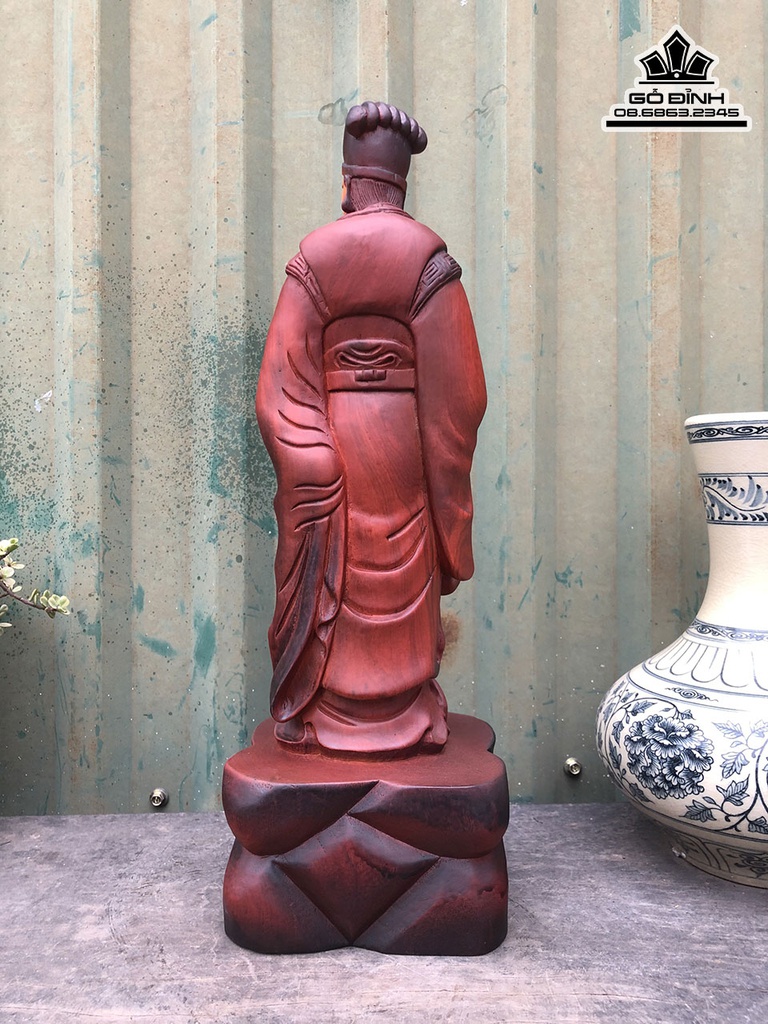 Tượng Gia Cát Lượng Gỗ Hương Cao 41 Ngang 13 Sâu 13 (cm) 1