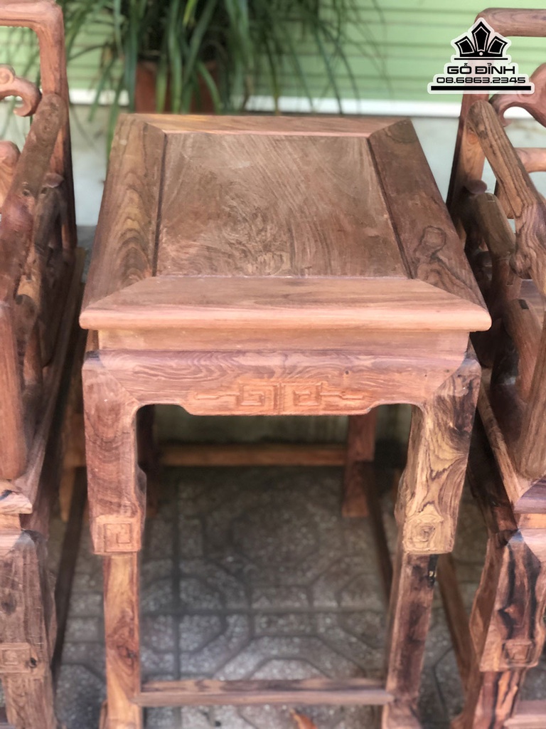 Bộ Bàn Ghế Triện Móc Gỗ Cẩm Việt Bàn Cao 97-67-52 Ghế Cao 69-38-48 (cm) 1