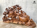 Tượng Phật Di Lặc Kéo Bao Tiền Gỗ Xá Xị (Gù Hương) Cao 56 Ngang 100 Sâu 22 (cm) 2