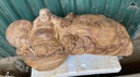 Tượng Phật Di Lặc Kéo Bao Tiền Gỗ Ngọc Am Cao 29 Ngang 62 Sâu 32 (cm) 3