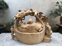 Tượng Phật Di Lặc Ngũ Phúc Gỗ Ngọc Am Cao 45 Ngang 62 Sâu 22 (cm) 2