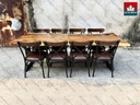 Bộ Bàn Ăn 8 Ghế Gỗ Me Tây Nguyên Khối Dài 240 Rộng 80-90 (cm) 0