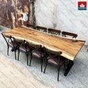 Bộ Bàn Ăn 8 Ghế Gỗ Me Tây Nguyên Khối Dài 240 Rộng 80-90 (cm) 1