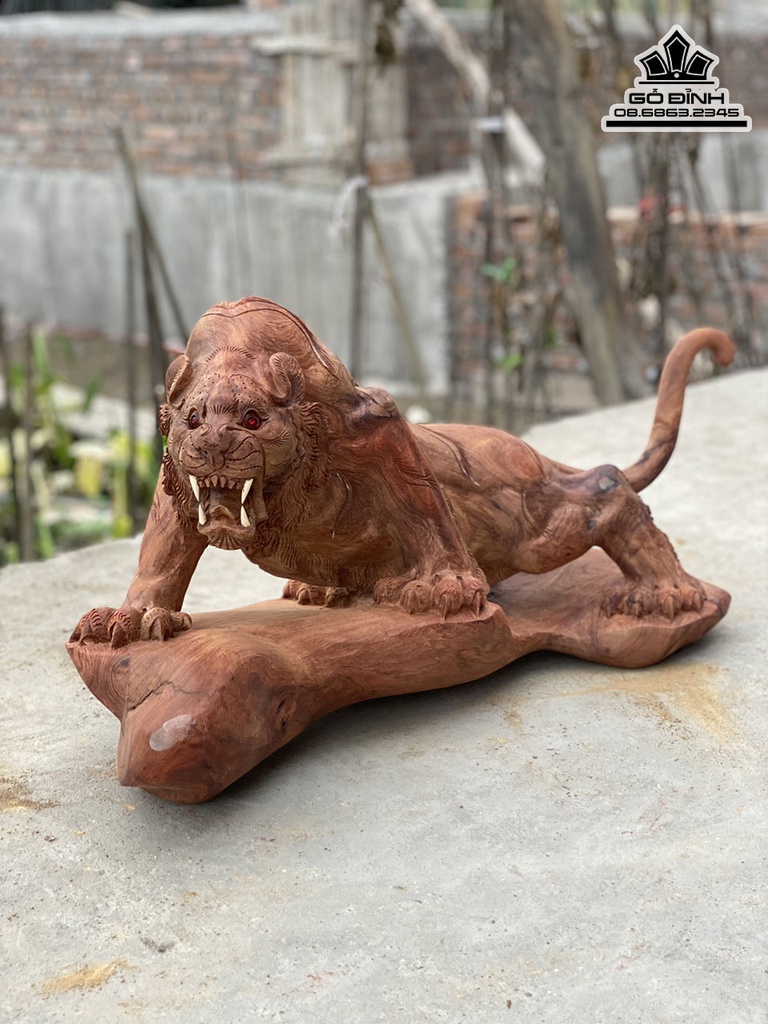 Tượng Hổ Gỗ Hương Cao 38 Ngang 76 Sâu 25 (cm) 0