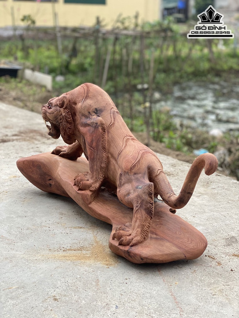 Tượng Hổ Gỗ Hương Cao 38 Ngang 76 Sâu 25 (cm) 1