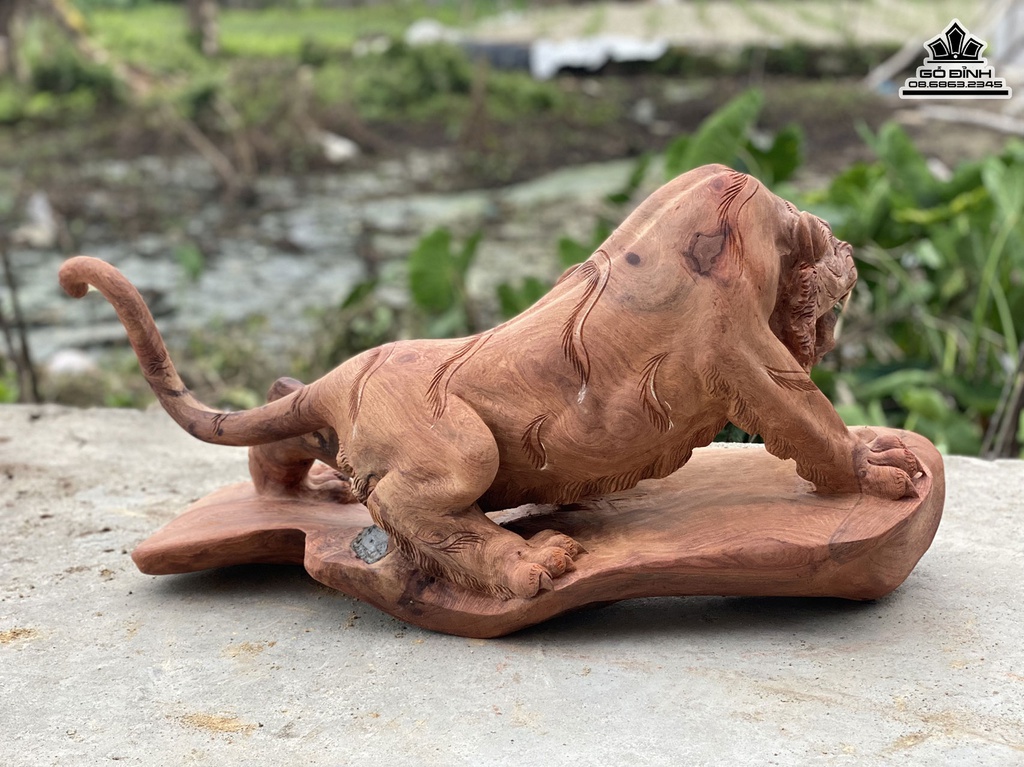 Tượng Hổ Gỗ Hương Cao 38 Ngang 76 Sâu 25 (cm) 2