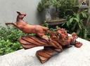 Tượng Sư Tử Bắt Mồi Gỗ Hương Cao 50 Ngang 88 Sâu 25 (cm) 1