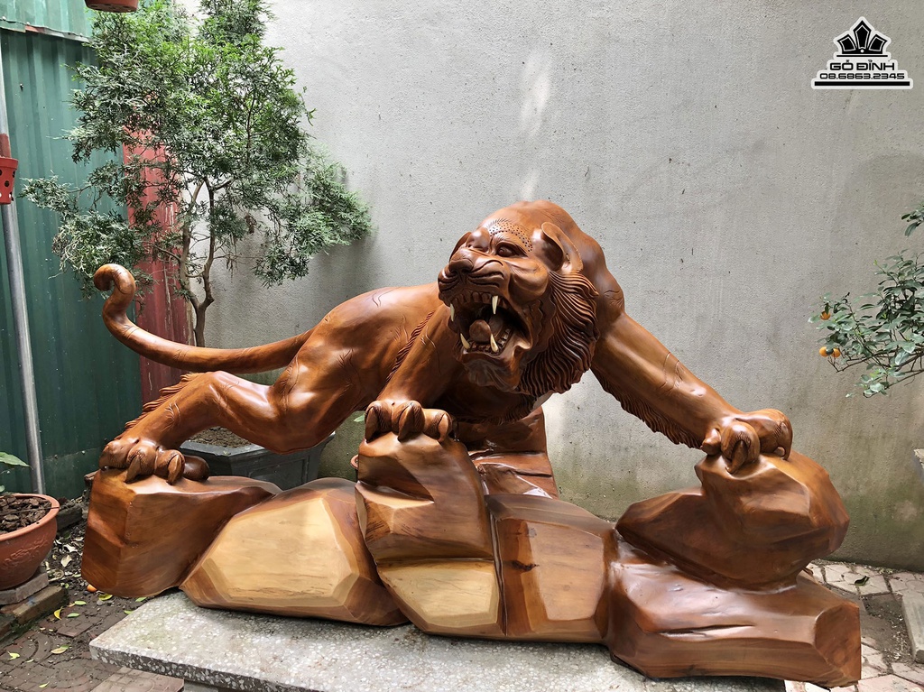 Tượng Hổ Gỗ Ngọc Am Cao 82 Ngang 150 Sâu 72 (cm)3