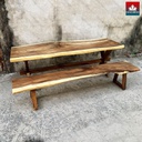 Bộ Bàn Ghế Ăn Gỗ Me Tây Nguyên Khối Dài 214 Rộng 73-84-72 (cm)