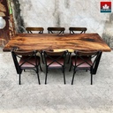 Bàn Ăn 6 Ghế Gỗ Me Tây Dài 206 Rộng 89 Cao 75 (cm) 1