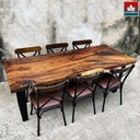 Bàn Ăn 6 Ghế Gỗ Me Tây Dài 206 Rộng 89 Cao 75 (cm)2