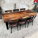 Bàn Ăn 6 Ghế Gỗ Me Tây Dài 206 Rộng 89 Cao 75 (cm)