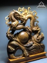 Tượng Rồng (Nhất Long) Vờn Ngọc Gỗ Xá Xị (Gù Hương) Cao 88 Ngang 67 Sâu 16 (cm) 2
