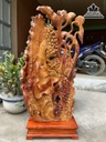 Tượng Cá (Song Ngư) Gỗ Hương Việt Nguyên Khối Cao 90 Ngang 45 Sâu 20 (cm) 3