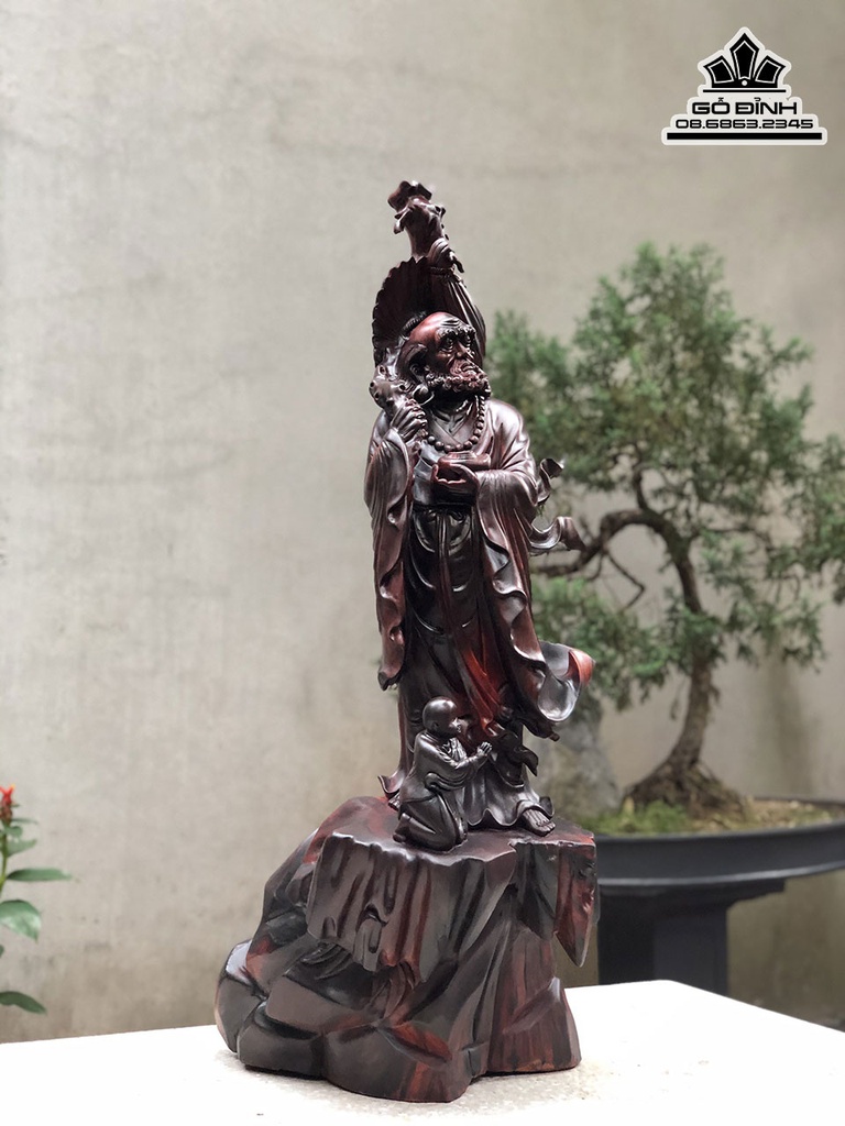 Tượng Đạt Ma Sư Tổ Gỗ Trắc Cao 96 Ngang 33 Sâu 40 (cm) 0