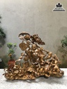 Tượng Phật Di Lặc Ngũ Phúc Đứng Hoa Sen Gỗ Bách Xanh Cao 56 Ngang 73 Sâu 36 (cm) 0