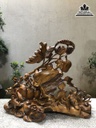 Tượng Phật Di Lặc Ngũ Phúc Đứng Hoa Sen Gỗ Bách Xanh Cao 56 Ngang 73 Sâu 36 (cm) 2