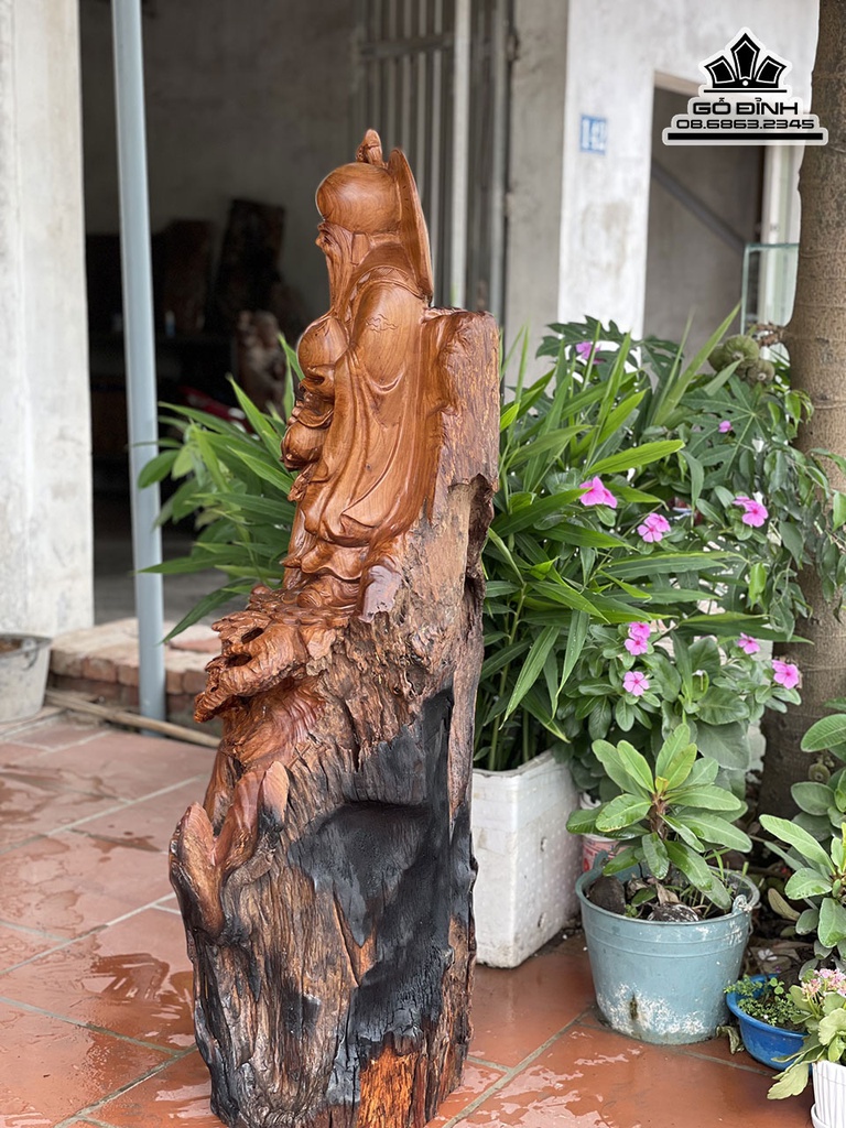 Tượng Ông Thọ Gỗ Hương Việt Cao 124 Ngang 57 Sâu 45 (cm)7