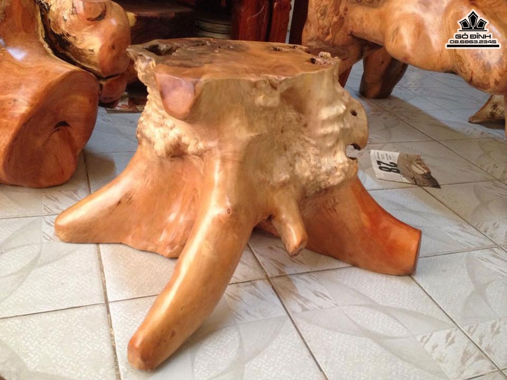 Đôn Gỗ ,Đôn Gốc Cây Nguyên Khối Gỗ Nu Xá Xị (Gù Hương) Cao 39 Ngang 73 Sâu 47 Mặt 40-29(cm)DX112 3