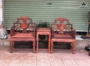 Bộ Bàn Ghế Triện Móc Gỗ Cẩm Việt  Ghế Cao 97 Ngang 67 Sâu 52 Đôn Cao 69 Ngang 38 Sâu 48 (cm) 6