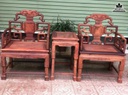 Bộ Bàn Ghế Triện Móc Gỗ Cẩm Việt  Ghế Cao 97 Ngang 67 Sâu 52 Đôn Cao 69 Ngang 38 Sâu 48 (cm) 9