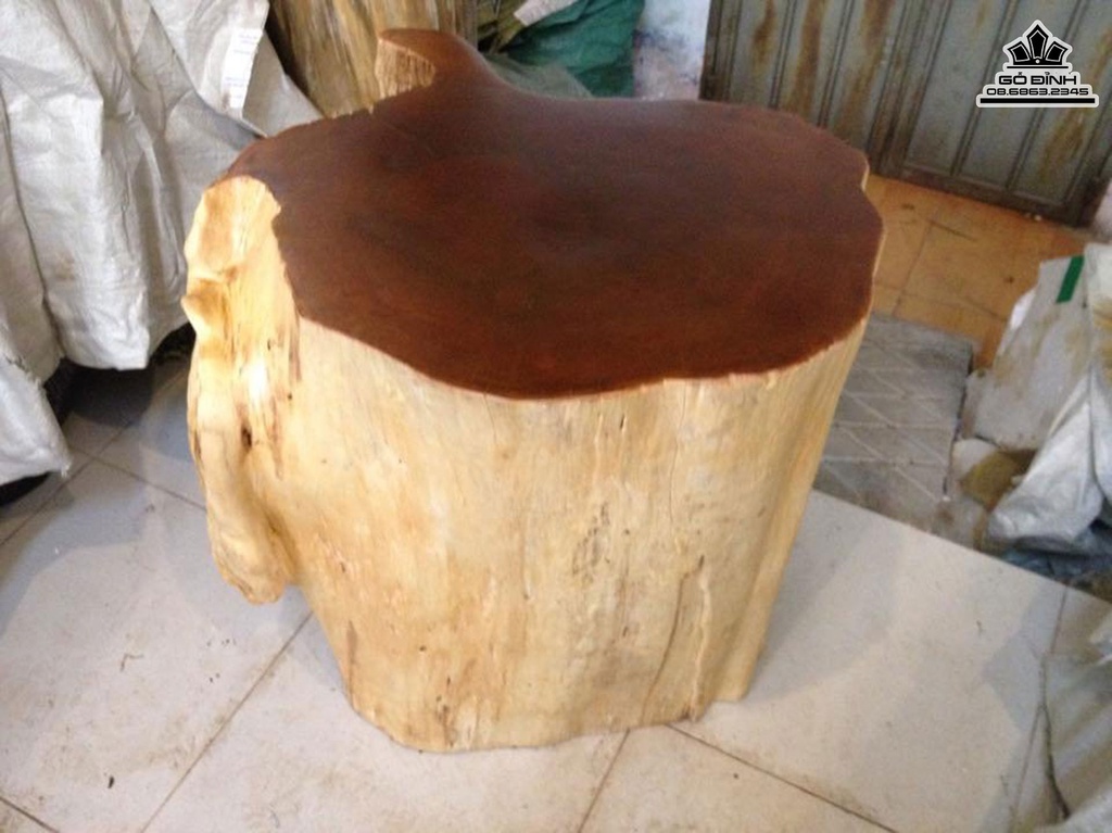Đôn Gỗ ,Đôn Gốc Cây Nguyên Khối goxLim Đá Cao 60 Ngang 64 Sâu 50 Mặt 54-46 (cm)DL805 6