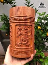 Hộp Đựng Chè Tứ Quý Gỗ Hương Cao 18 Đường Kính 11 (cm) 3