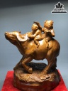 Tượng Tiểu Đông Chăn Trâu Gỗ Ngọc Am Liền Khối Cao 47 Ngang 36 Sâu 30 (cm) 2