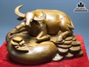 Tượng Trâu Gỗ Ngọc Am Liền Khối Cao 24 Ngang 36 Sâu 25 (cm) 1