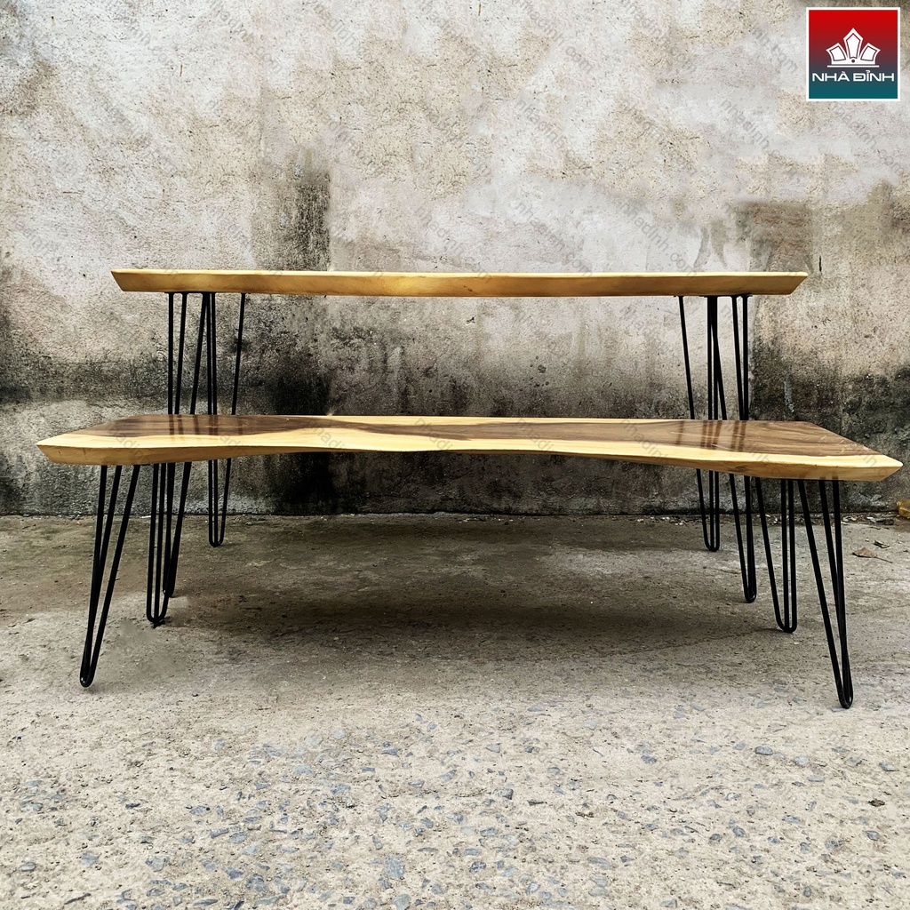 Bộ Bàn Học Gỗ Me Tây Dài 149 Rộng 55-60 Cao 75 (cm)