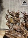 Tượng Kỳ Lân (Ngũ Lân) Gỗ Xá Xị (Gù Hương) Cao 50 Ngang 90 Sâu 26 (cm)2