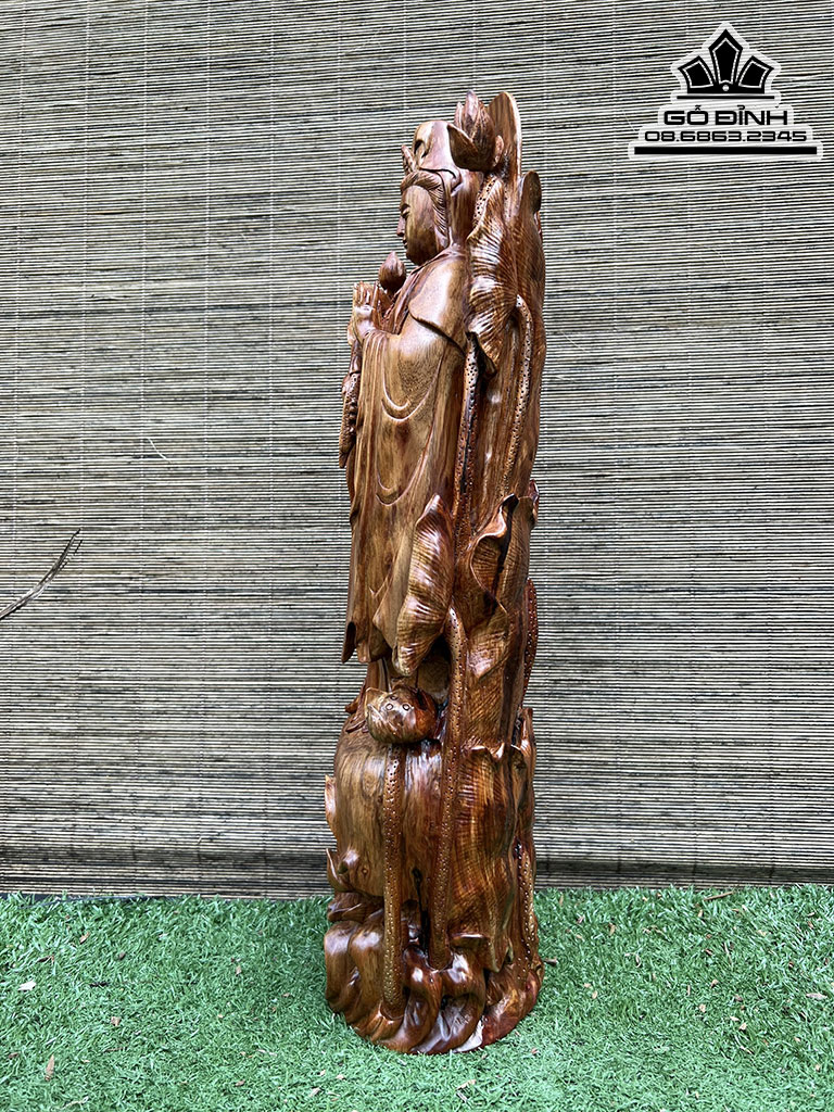 Tượng Phật Quan Âm Gỗ Sưa Cao 48 Ngang 16 Sâu 12 (cm) 1