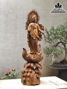 Tượng Phật Quan Âm Gỗ Bách Xanh Cao 128 Ngang 40 Sâu 31 (cm) 3