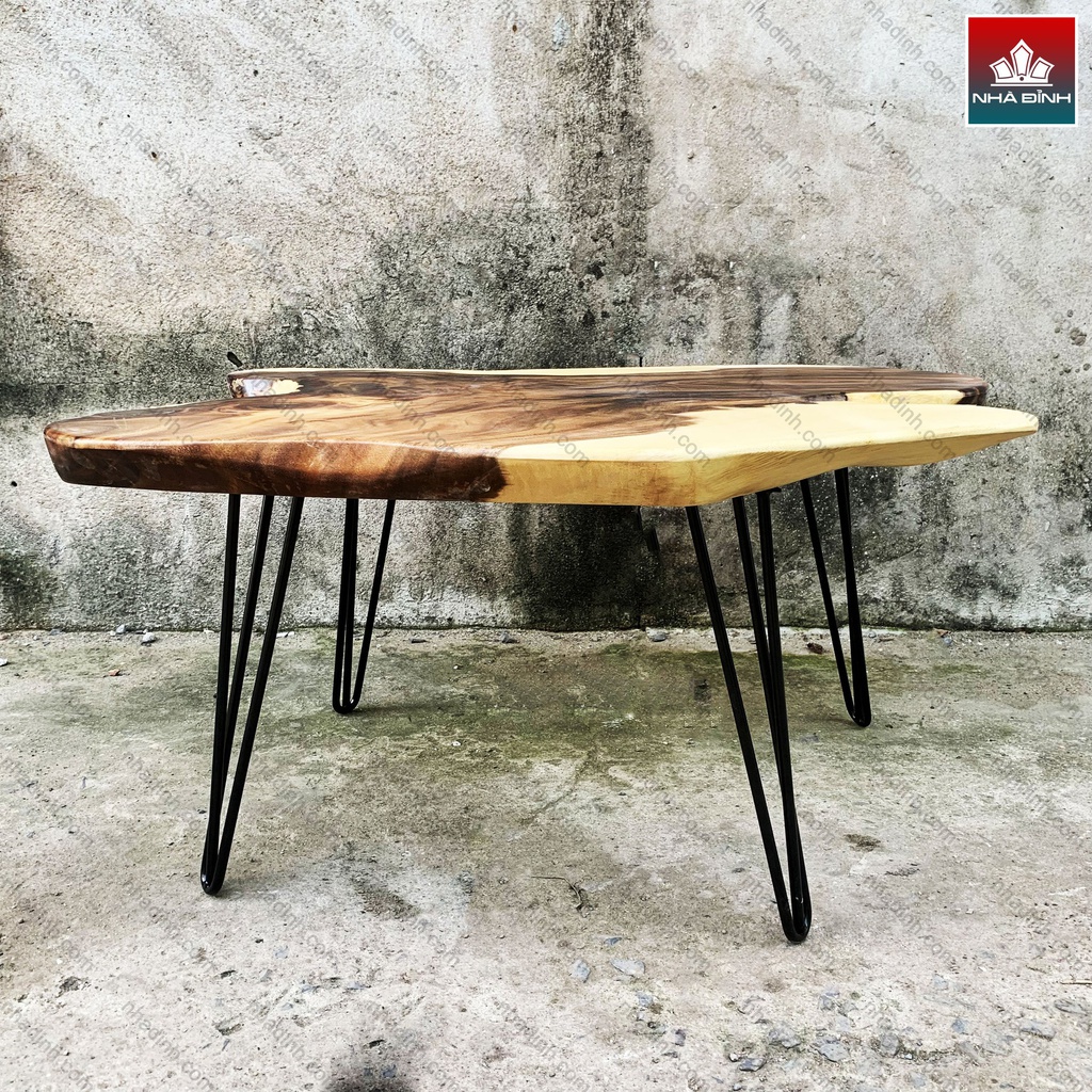 Bàn Sofa Gỗ Me Tây Nguyên Khối Dài 98 Rộng 71 Dày 5,1 Cao 45 (cm)1