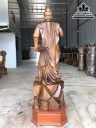 Tượng Trần Quốc Tuấn Gỗ Bách Xanh Cao 152 Ngang 50 Sâu 40 (cm) 2