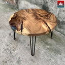 Bàn Tròn Gỗ Me Tây Nguyên Khối Đường Kính 70 Dày 4 Cao 45 (cm)1